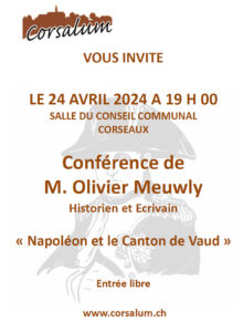 Conférence de M.Olivier Meuwly @ Salle du Conseil Communal